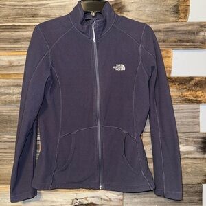 The North Face Womens Full Zip Mock Neck Fleece Gray Jacket Size M